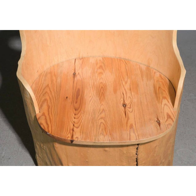 Mid-Century Modern Swedish Mid Century Hand Carved Pine Stump Chair For Sale - Image 3 of 4