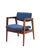 Blue Solid Walnut Newly Upholstered Set of Four Gunlocke Chairs Risom Style For Sale - Image 8 of 10