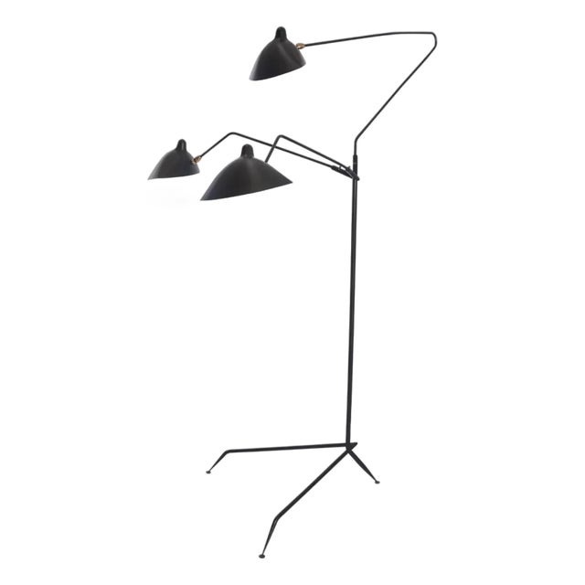 1950s Serge Mouille Three Arm Floor Lamp For Sale