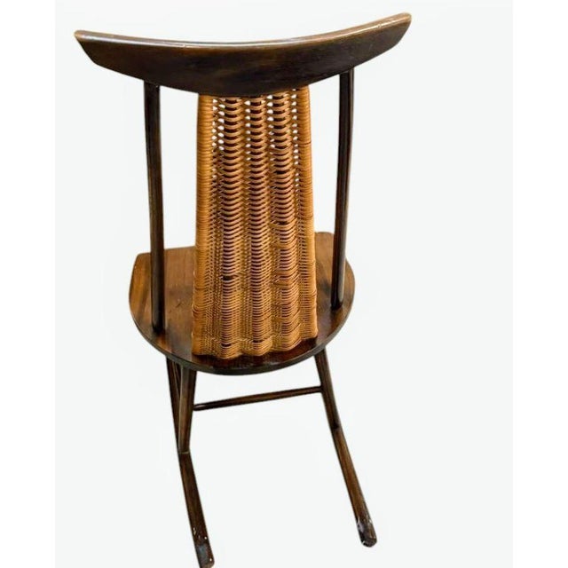 Arthur Umanoff Mid-Century Modern Rocking Chair in Solid Walnut & Rattan by Arthur Umanoff for Washington Woodcraft, Usa, C. 1960's For Sale - Image 4 of 12