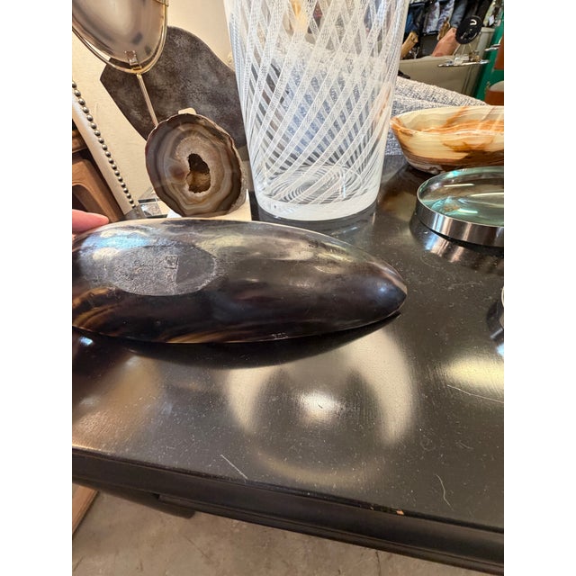 Hand Polished Oblong Horn Bowl / Catchall For Sale - Image 4 of 8