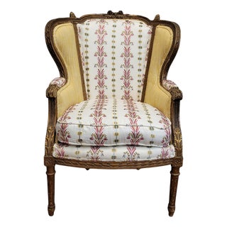 Louis XVI French Wooden Corbeille Armchair by Pierre Frey, 1820 For Sale