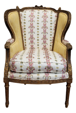 Louis XVI French Wooden Corbeille Armchair by Pierre Frey, 1820