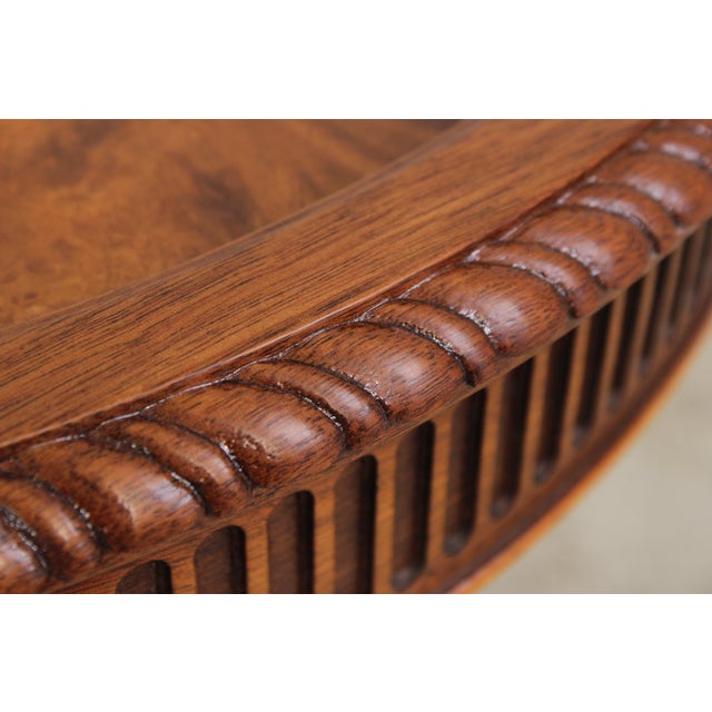 John Widdicomb Round Burl Wood Lamp Table For Sale In Philadelphia - Image 6 of 13