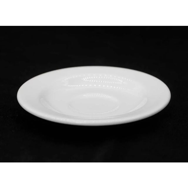 White Fortessa bone china espresso plate. These plates were reclaimed from The Waldorf Astoria. Priced each. Waldorf...