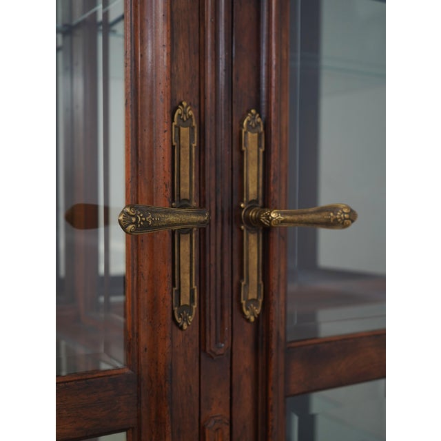 Wood Henredon Extremely Large Curio China Cabinet For Sale - Image 7 of 17