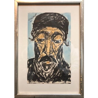 Abraham Walkowitz, Modernist Watercolor Painting, Portrait of a Man, Judaica Rabbi, 1910 For Sale