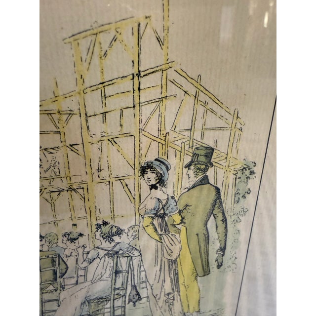 Vintage "Montgolfiere Lancee a Tivoli 1800" Colored Lithograph, Framed For Sale - Image 11 of 12