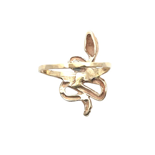 Modern Solid Yellow Gold Snake Ring, Size 6.25 For Sale - Image 3 of 8