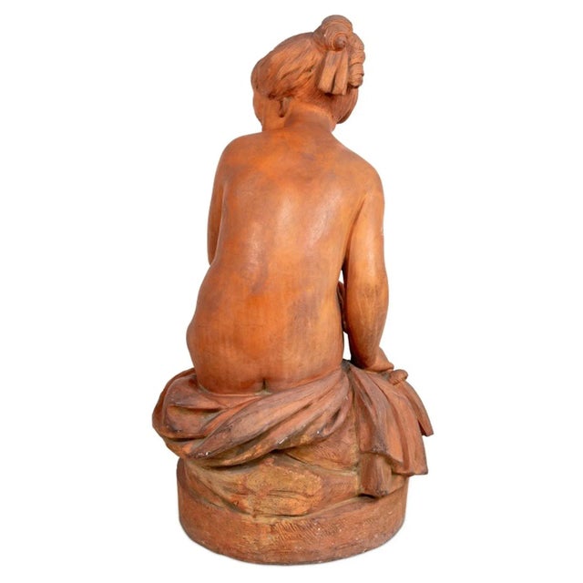 French Terracotta Sculpture of a Seated Child For Sale - Image 4 of 4