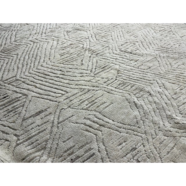 Textile Rh Halima Hand-Knotted Wool Rug — 12' × 15' Marled Ivory / Latte | Undyed Wool | High-Low Texture For Sale - Image 7 of 18