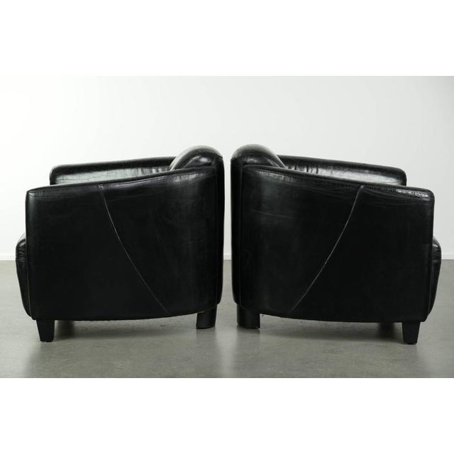 Black Cowhide Aviator Armchairs, Set of 2 For Sale - Image 4 of 14