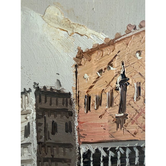 Mid 20th Century Antonio De Vity (1901-1993) Italian Oil Painting Venice Canal Gondola Cityscape For Sale In Jacksonville, FL - Image 6 of 12