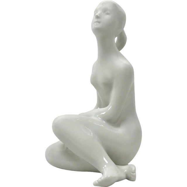 Nude Statue by J. Černoch for Royal Dux Bohemia, 1960s For Sale