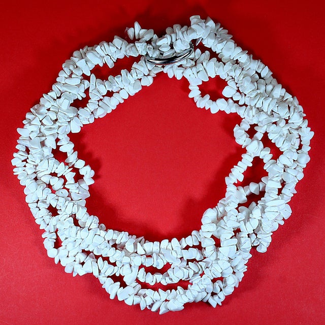 2020s Three-Strand White Howlite Infinity Necklace by Aria Jewelry, 33 In. For Sale - Image 5 of 5