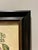 English Vintage Moth & Hibiscus Botanical Illustration in Black & Gold Wood Frame For Sale - Image 3 of 4