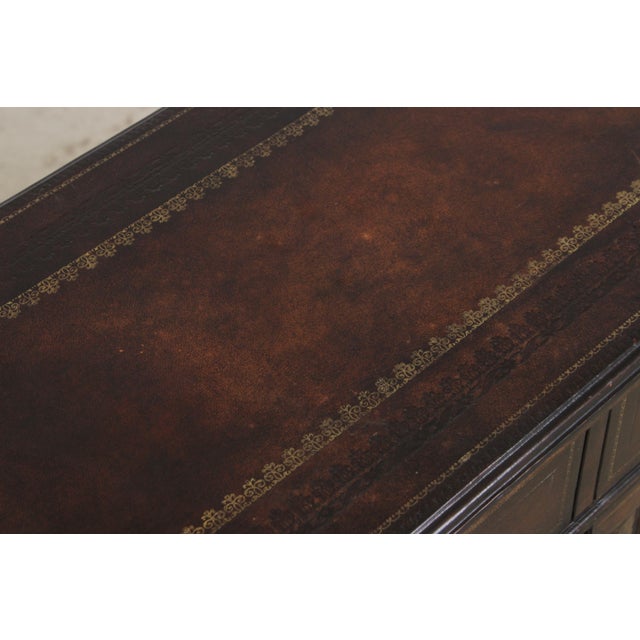 Maitland Smith Leather Wrapped Book Spline Console Cabinet For Sale - Image 12 of 18