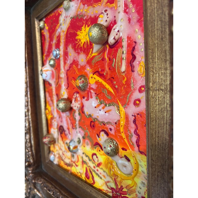 Original Mixed Media Abstract Painting by Serg Graff, "Golden Balls" , Coa For Sale - Image 9 of 10