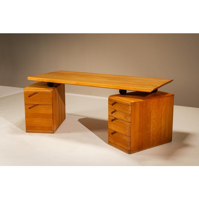 Black Adjustable Desk in Beech by Seltz, France, 1980s For Sale - Image 8 of 18