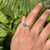 Oval Cut Turquoise & Diamond Solitaire Three Stone Ring in 14k Gold Size 5.5 For Sale In New York - Image 6 of 13