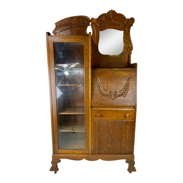 Victorian Oak Side by Side / Secretary Desk Chairish