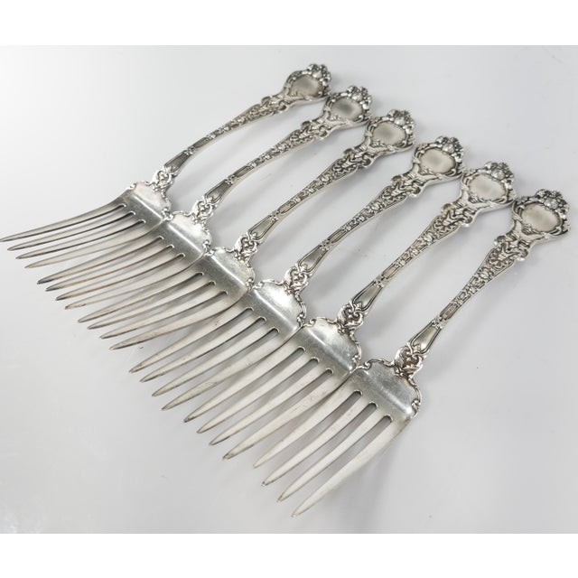 Late 19th Century Devil or Jester Face Decorated Sterling Silver Dinner Forks - Set of 6 For Sale - Image 11 of 11