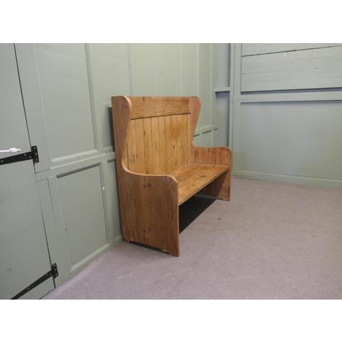 High Back Pine Settle, 1880 For Sale - Image 4 of 7