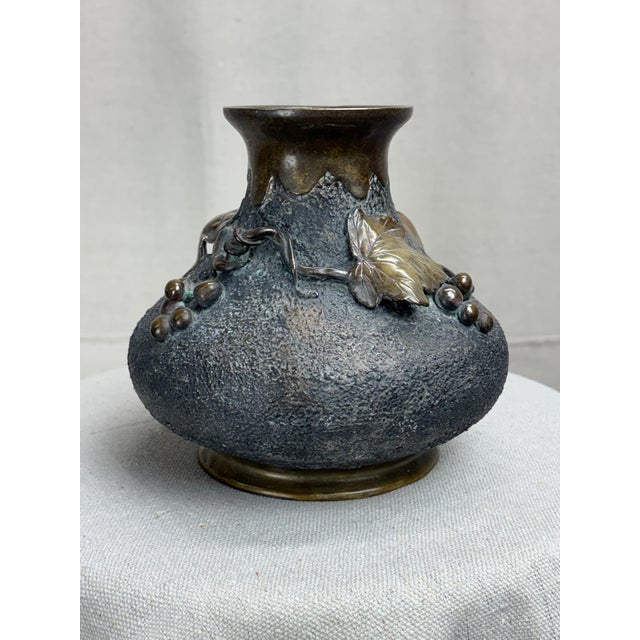 Japanese Japanese Bronze Vase — Late Meiji Period For Sale - Image 3 of 9