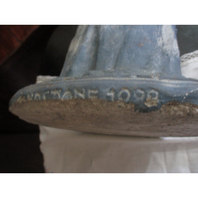 Vintage 1988 Sandstone Concrete Power Blue Father Christmas With Sack For Sale In Columbia, SC - Image 6 of 6
