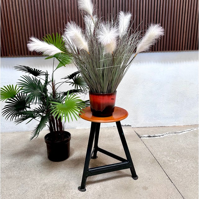 Industrial Atelier Stool with Steel Frame and Plywood Seat, Germany, 1920s For Sale - Image 9 of 13