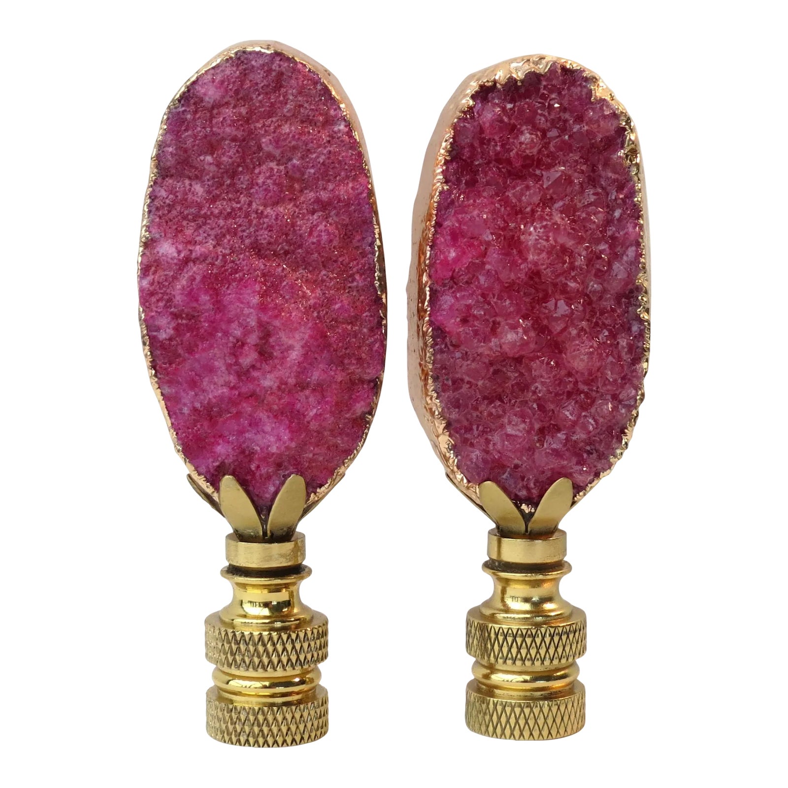 Luxury Hollywood Regency Raspberry Pink and 14 Kt Gold Geode Lamp ...