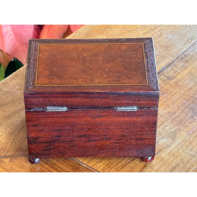 Brown 19th Century Small Walnut Tea Caddy For Sale - Image 8 of 8