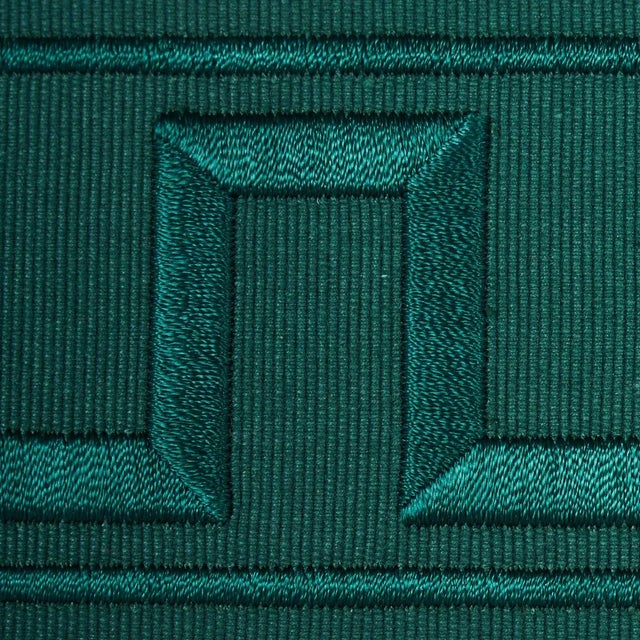 Contemporary Sample - Schumacher X Miles Redd Greek Key Embroidered Tape in Emerald For Sale - Image 3 of 6