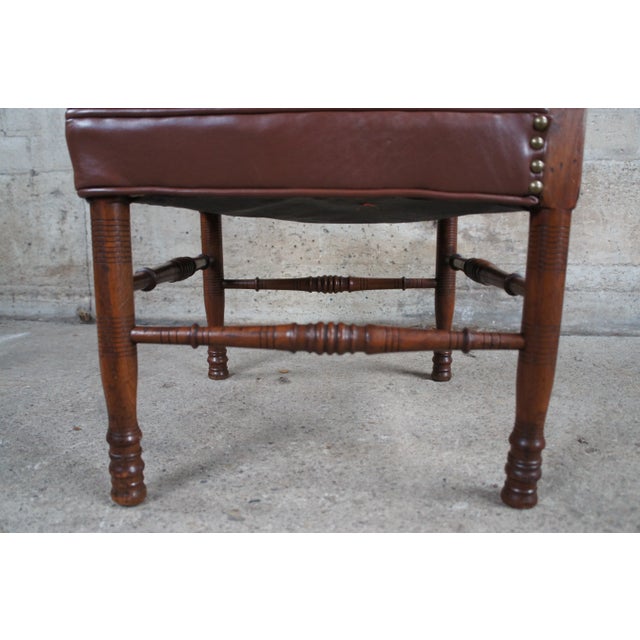 Antique English Country Mahogany Ladderback Roundabout Corner Arm Chair For Sale - Image 12 of 13