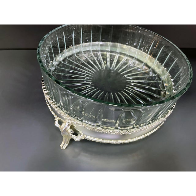 Three-Legged Brass Bowl with Removable Glass For Sale - Image 5 of 11