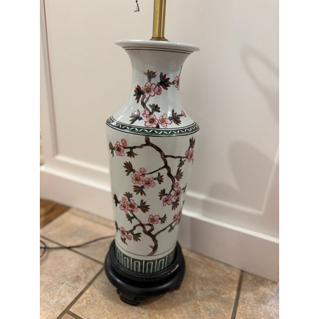 Mid 20th Century Mid 20th Century Norman Perry Cherry Blossom Porcelain Lamp For Sale - Image 5 of 16