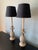 French Late 20th Century Gold Wooden Pineapple Buffet Style Lamps With Black Shades - a Pair For Sale - Image 3 of 8