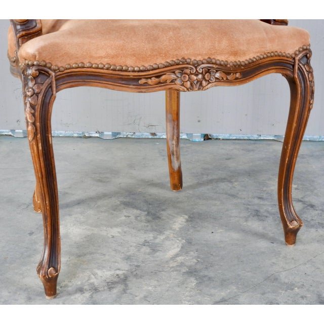 Gold Early 20th Century French Caned Back Fauteuil Armchair For Sale - Image 8 of 11