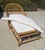 Vintage Rattan Stick Wicker Art Deco Chaise With New Perennials Upholstery For Sale - Image 12 of 13