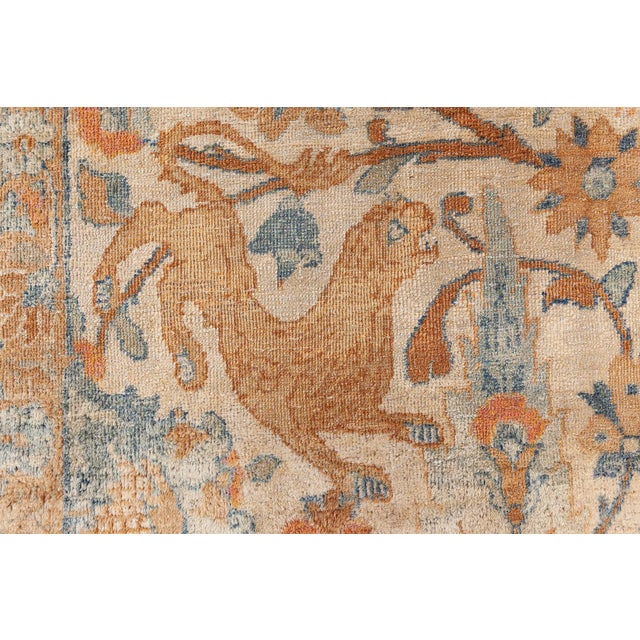 Authentic Persian Kirman Handmade Wool Rug For Sale - Image 10 of 10