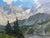 This Too Shall Pass by Judd Mercer | Oil on panel Landscape of mountains and trees under a blue sky. For Sale