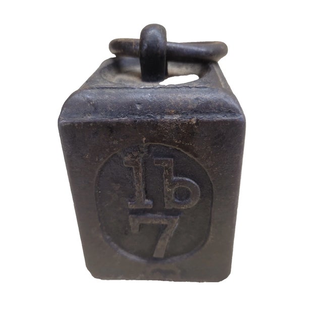 Late 19th Century Antique English Cast Iron Scale Weights — Set of 7 Victorian Paperweights For Sale - Image 5 of 15