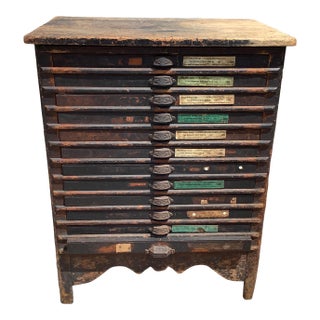 Antique Printers Case With 12 Typesetter Trays For Sale