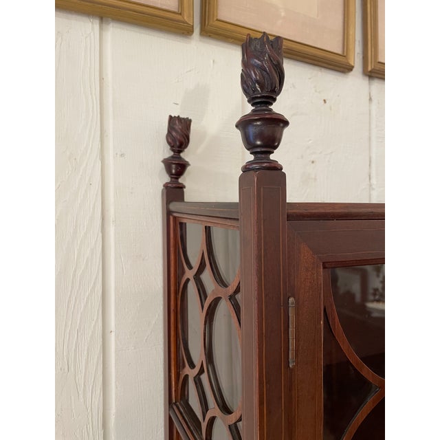 Antique Mahogany & Glass Regency Wall Cabinet For Sale In Philadelphia - Image 6 of 16