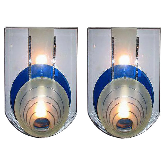 Wall Lights Attributed to Fontana Arte, 1960s, Set of 2 For Sale