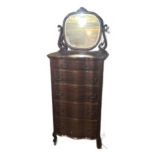 1905 Widdicomb Highboy Dresser With Original Mirror & (Paper) Maker’s Label For Sale