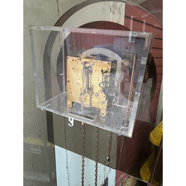 1970s Mid-Century Modern Howard Miller Smoked Lucite Grandfather Clock - Model 677 For Sale - Image 9 of 12