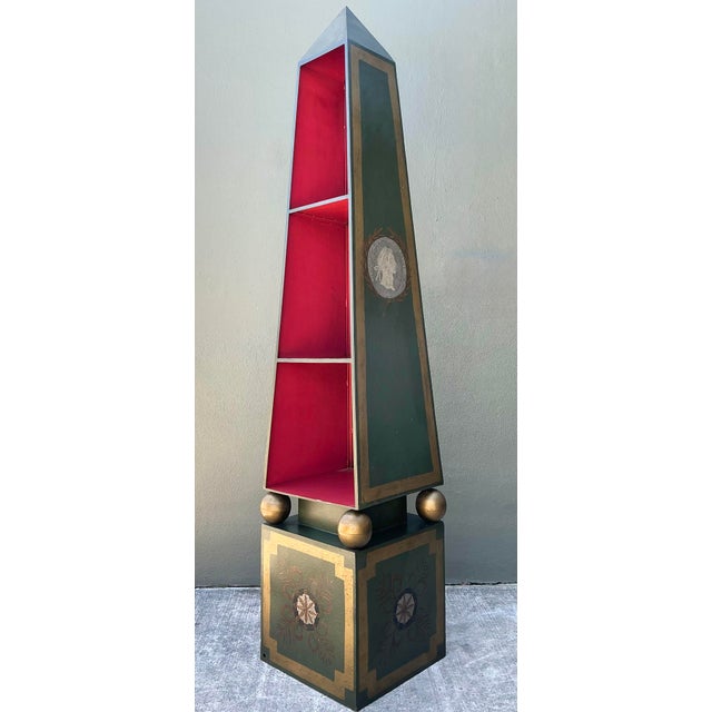 Hollywood Regency Vintage Italian Renzo Mongiardino Hand Painted Tole Etagere For Sale - Image 3 of 12