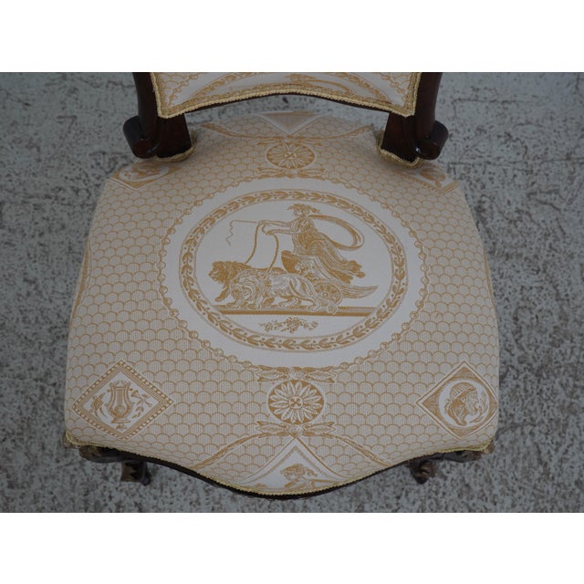 Textile Pair Antique French Victorian Upholstered Parlor Chairs For Sale - Image 7 of 12