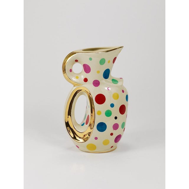 Mid-Century Gold and Polka Dot Pitcher from Boch Frères, Belgium, 1950s For Sale - Image 18 of 18
